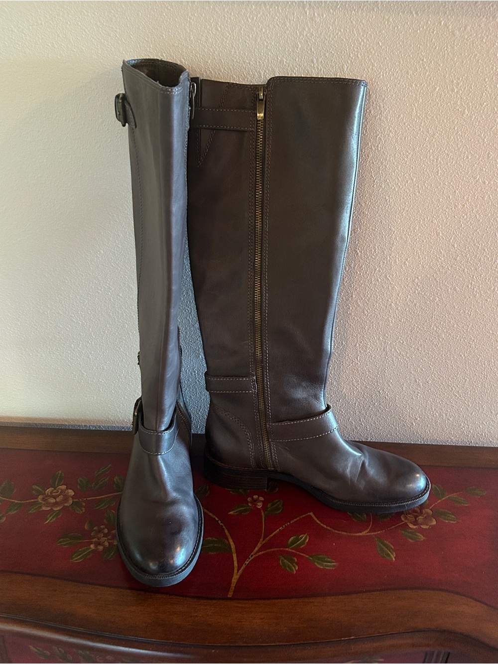 Enzo Angiolini Gray  Over-the-Knee Leather Boots